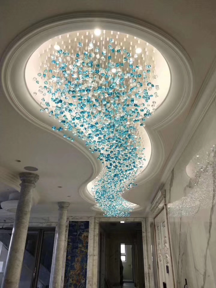 High-end colored crystal, artistic shape, Hotel construction, luxury villas 、innovative integration